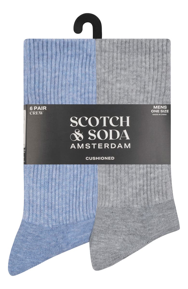 Scotch & Soda 6-Pack Half Terry Crew Socks, Alternate, color, Blue