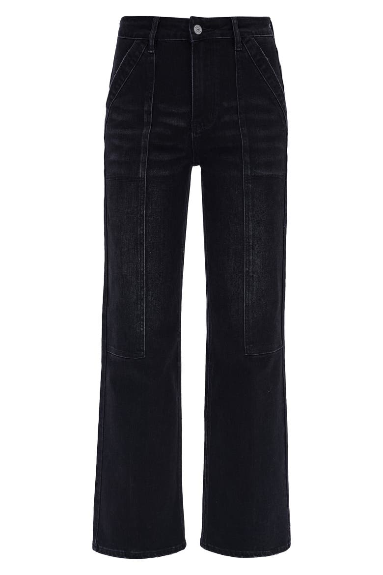 Seamed High Waist Wide Leg Jeans, Alternate, color, BLACK/ BLACK