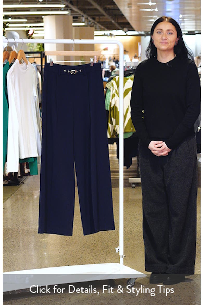 The Oakley Belt Detail High Waist Wide Leg Twill Pants video