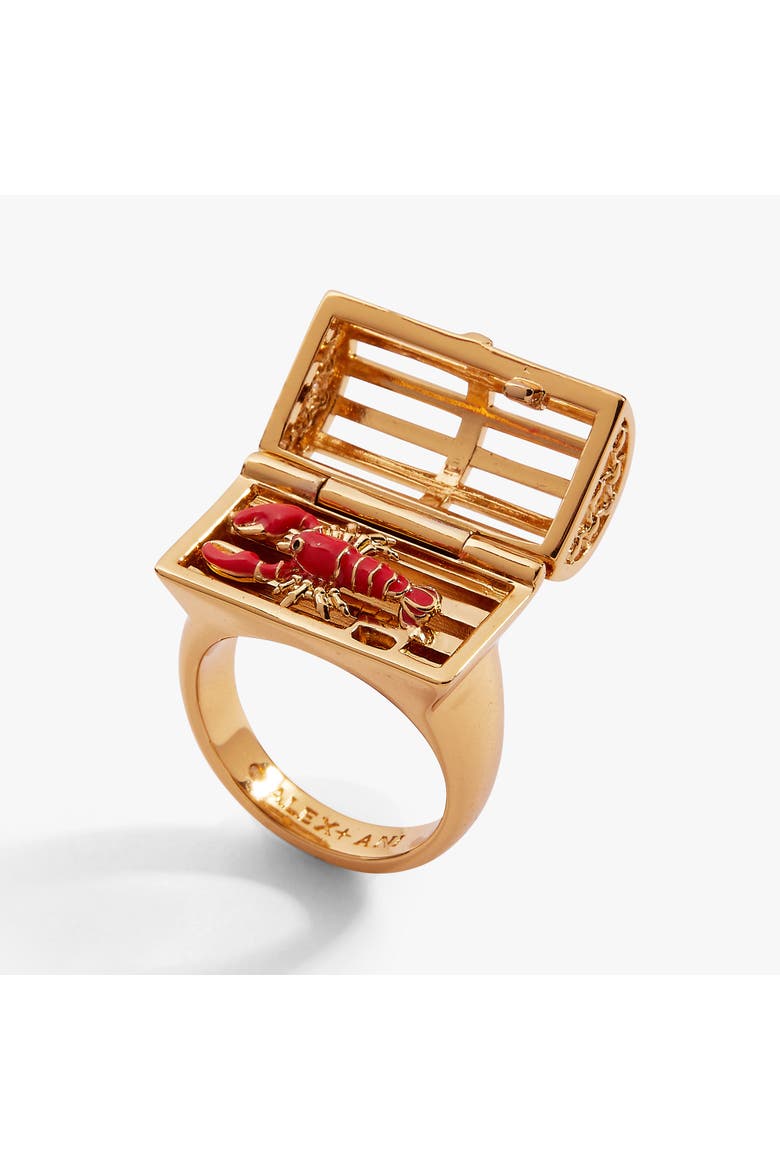 Lobster Boil Hinged Cage Ring, Alternate, color, Gold