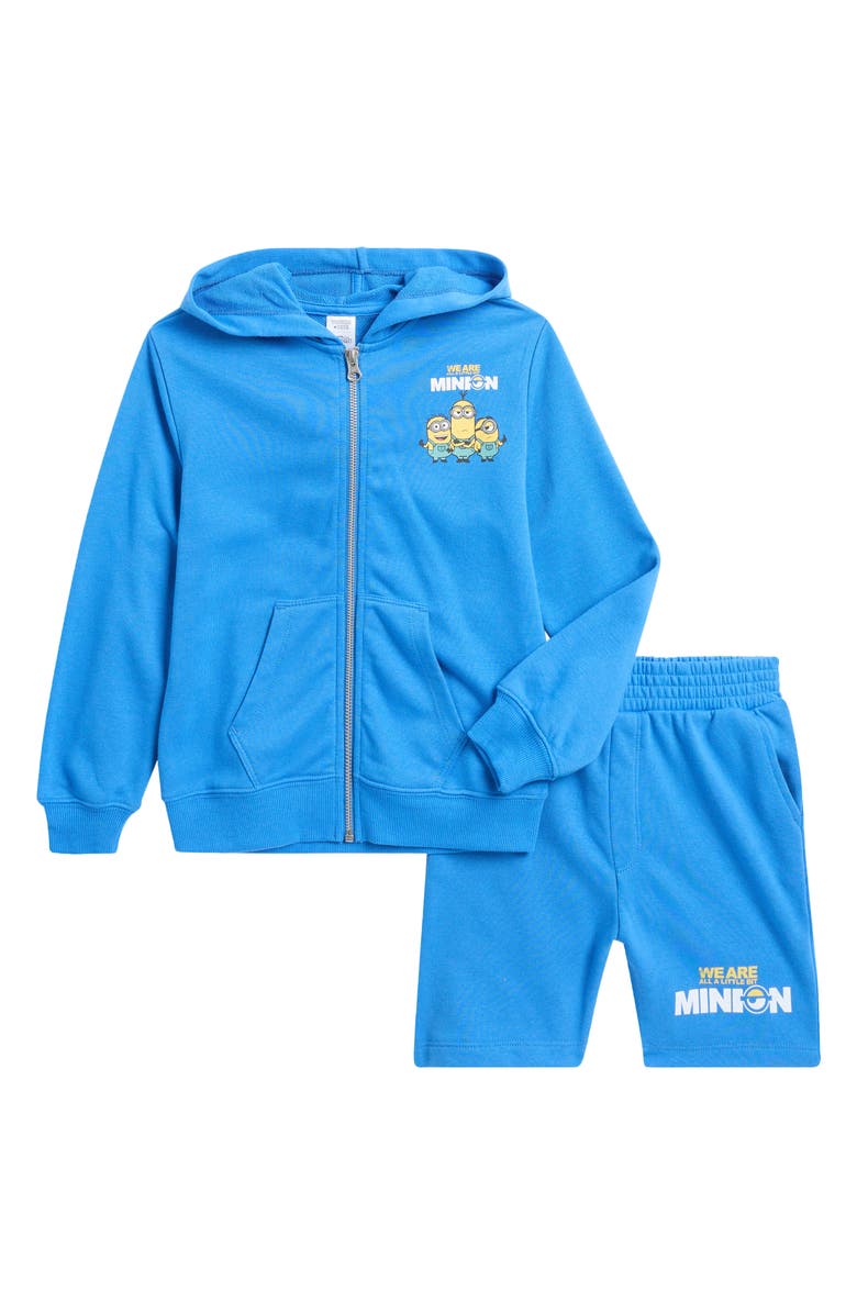 Tucker + Tate Kids' Minions Graphic Hoodie & Shorts Set, Main, color, Blue Palace We Are Minion
