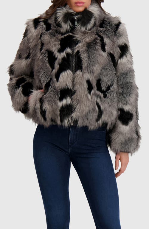 Lyla Grant Fur-free Fox (faux Fur) Jacket, Stand Collar In Gray