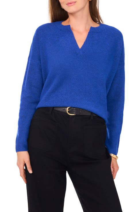 Drop Shoulder V-Neck Sweater