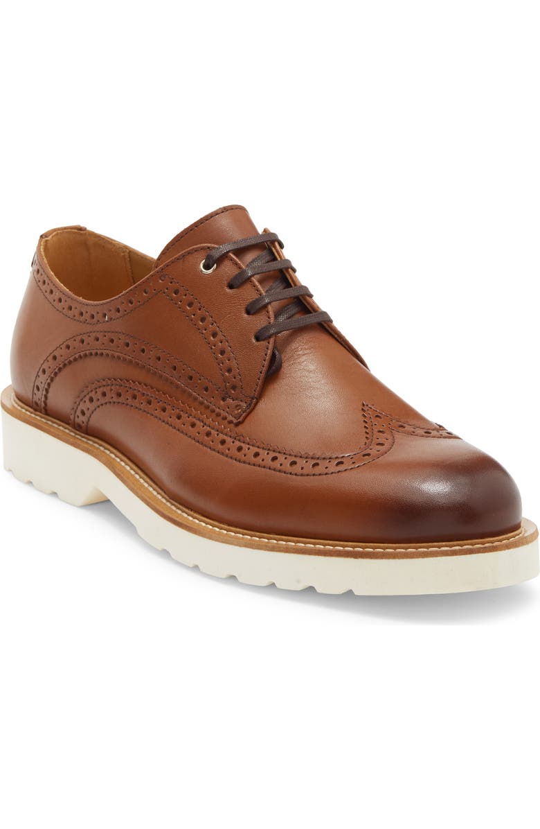 Kurt Geiger London Bank Brogued Wingtip Derby, Main, color, Tan