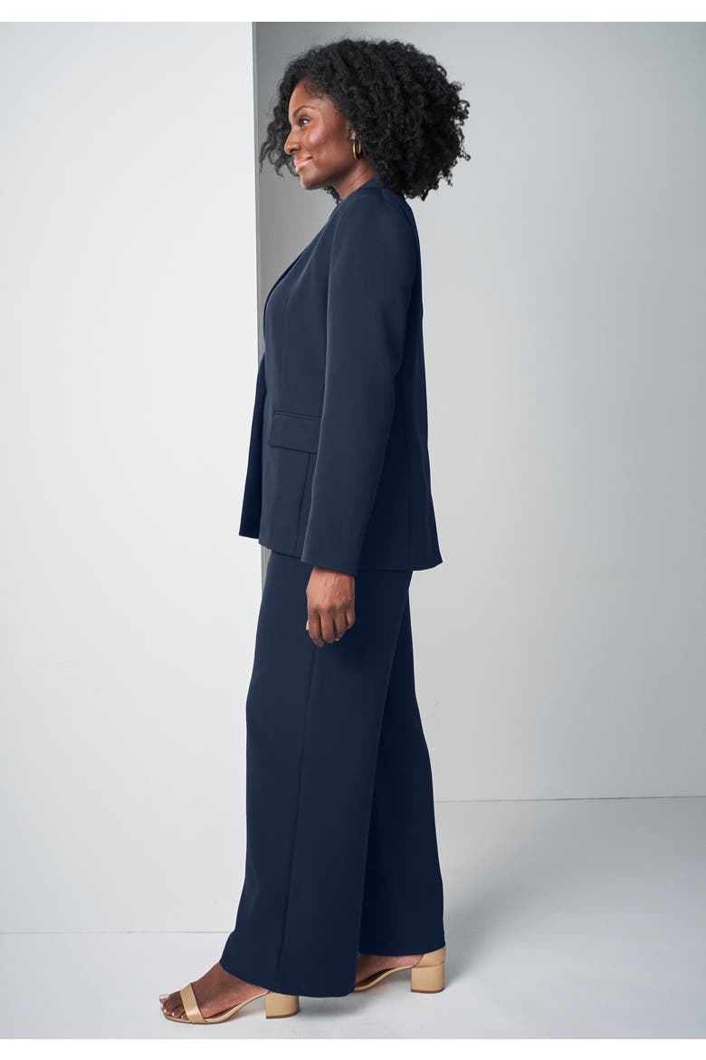 Bi Stretch Shaped Blazer, Alternate, color, NAVY