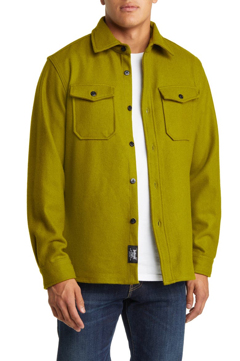 CPO Wool Blend Work Shirt, Main, color, PISTACHIO