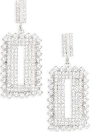 Tasha Pavé Crystal Rectangular Drop Earrings