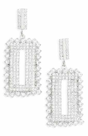 Tasha Pavé Crystal Rectangular Drop Earrings