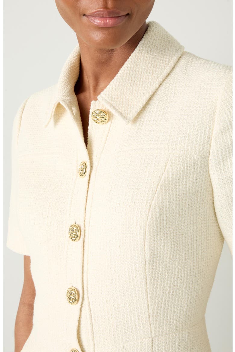 Bellemer Tweed Shirtdress, Alternate, color, CREAM MULTI