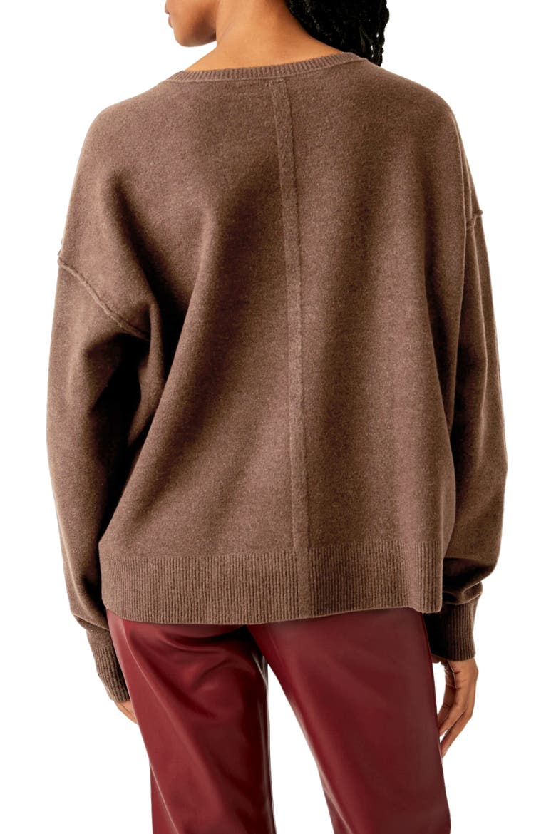 Luna High-Low Sweater, Alternate, color, CHOCOLATE HEATHER