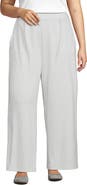 Lands' End Plus Size Knit High Rise Pleated Wide Leg Pants