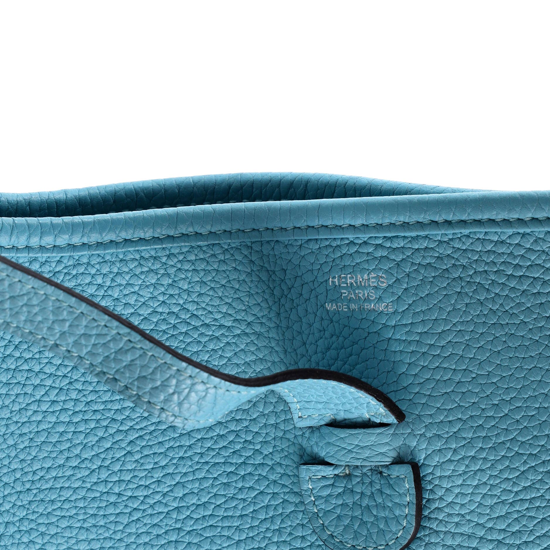 Pre-Owned Hermes Evelyne Bag Gen III Clemence PM, Alternate, color, Bleu Atoll