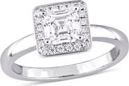 Julianna B. Diamond Asscher Halo Engagement Ring 14k