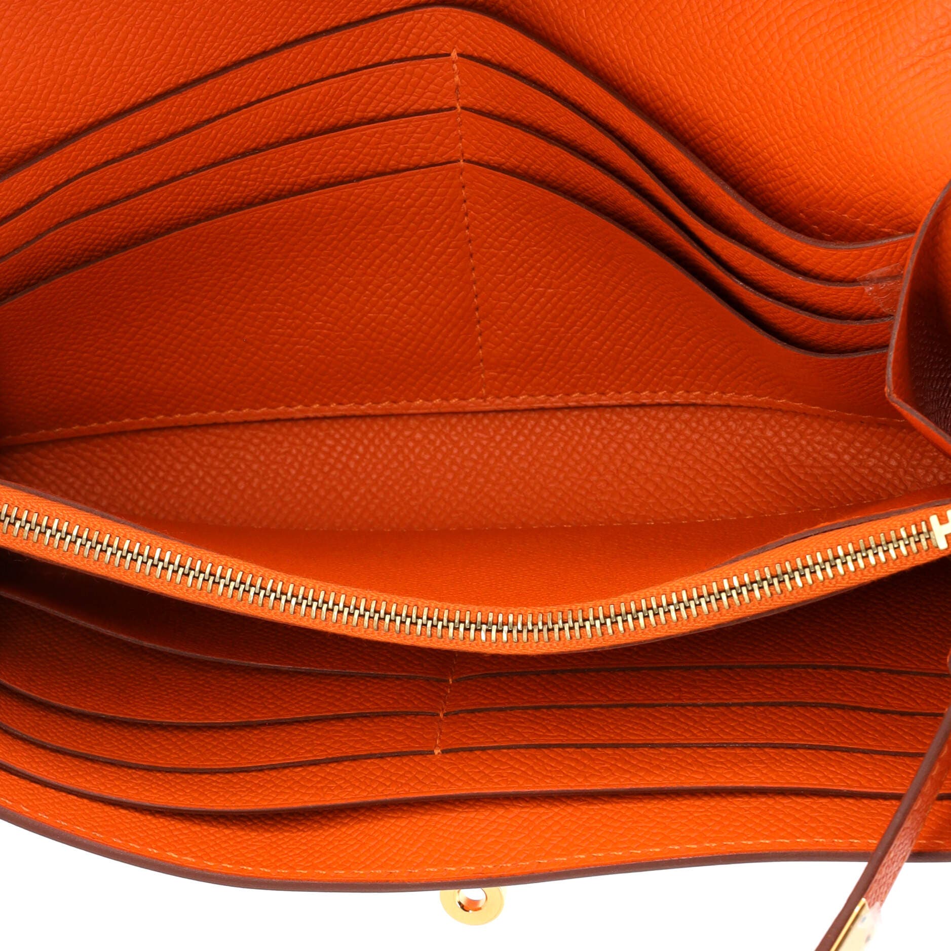 Pre-Owned Hermes Kelly Wallet Epsom Long, Alternate, color, Feu