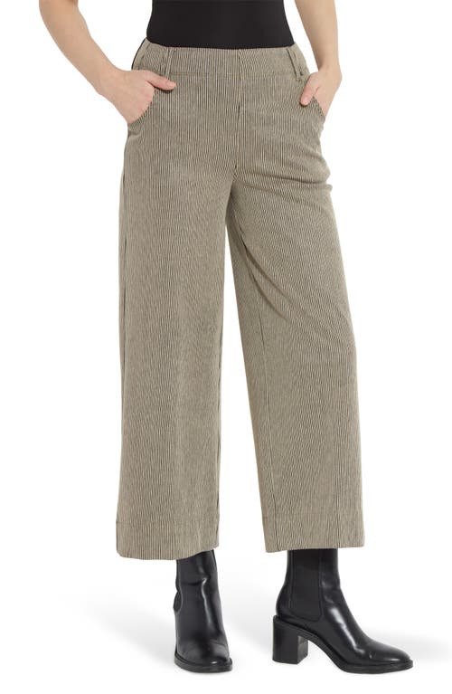 Lysse Clarke Stripe Pull-On Ankle Wide Leg Jeans in Everwood Sheen Line at Nordstrom, Size X-Small