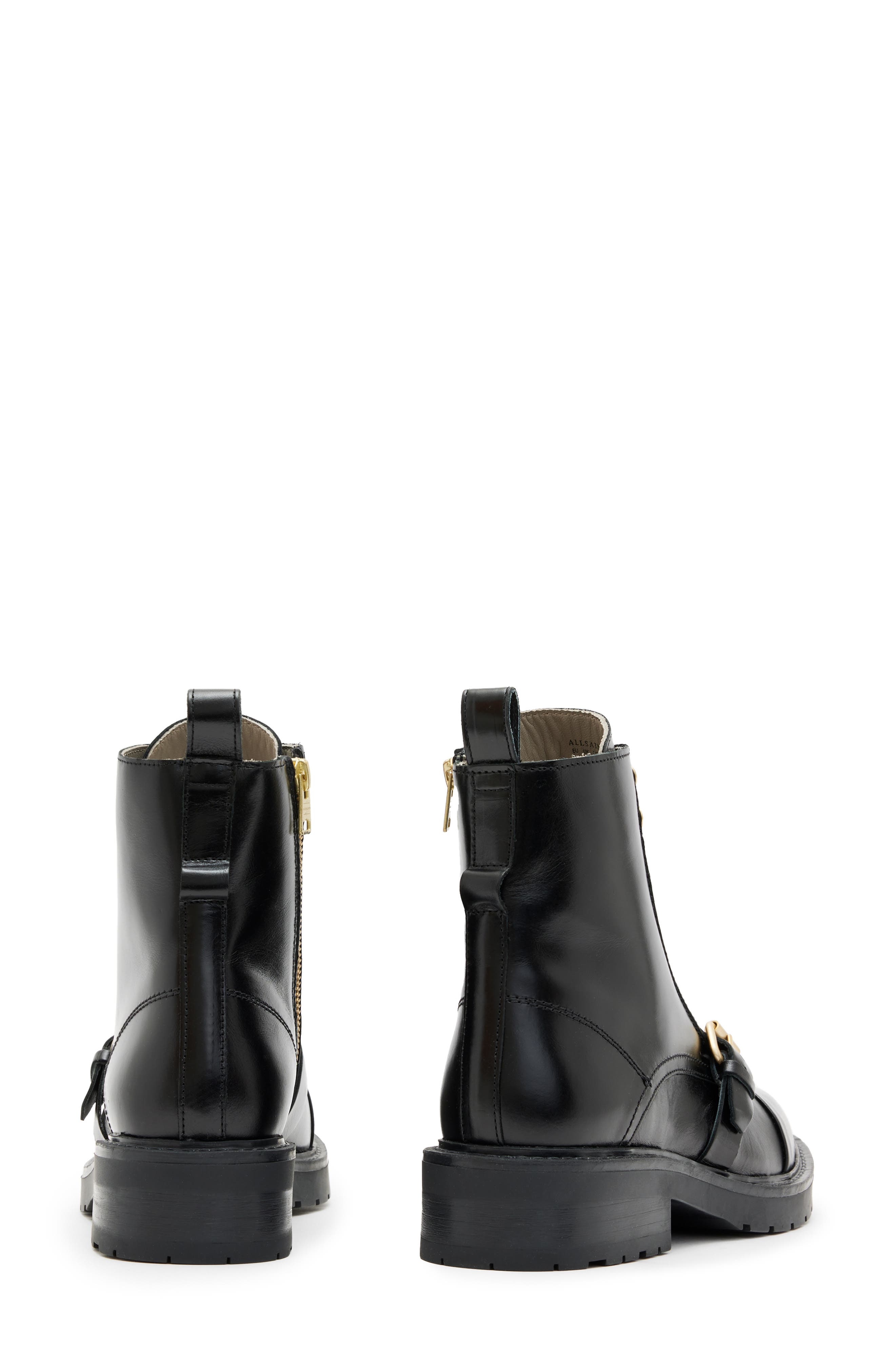 Donita Combat Boot, Alternate, color, BLACK/ WARM BRASS
