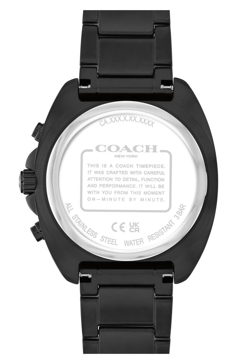 COACH Charter Chronograph Bracelet Watch, 39mm, Alternate, color, Black Ip