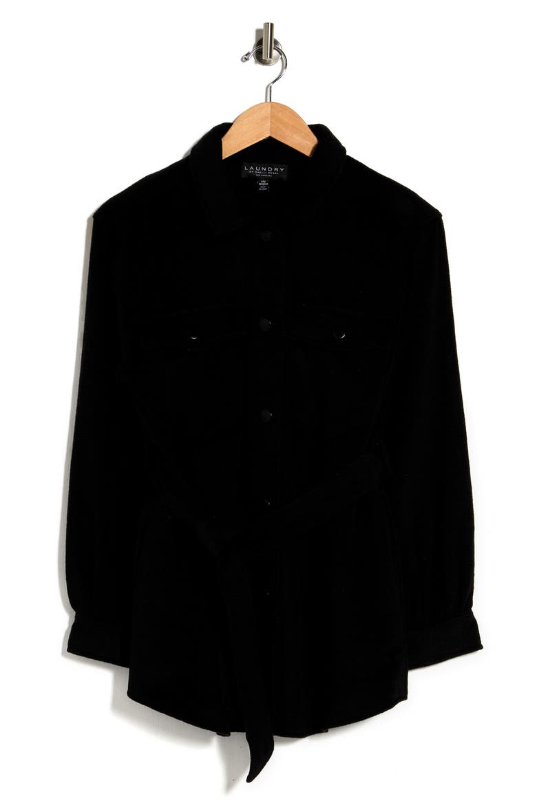 Tie Shacket, Alternate, color, BLACK