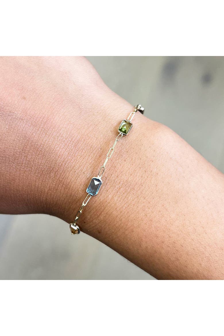 Rainbow Gemstone Paperclip Bracelet, Alternate, color, Multi