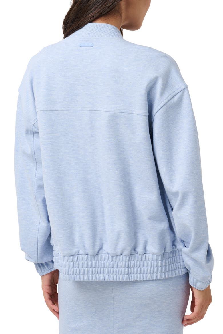 Friday Ponte Bomber Jacket, Alternate, color, HEATHER BRUNNERA BLUE
