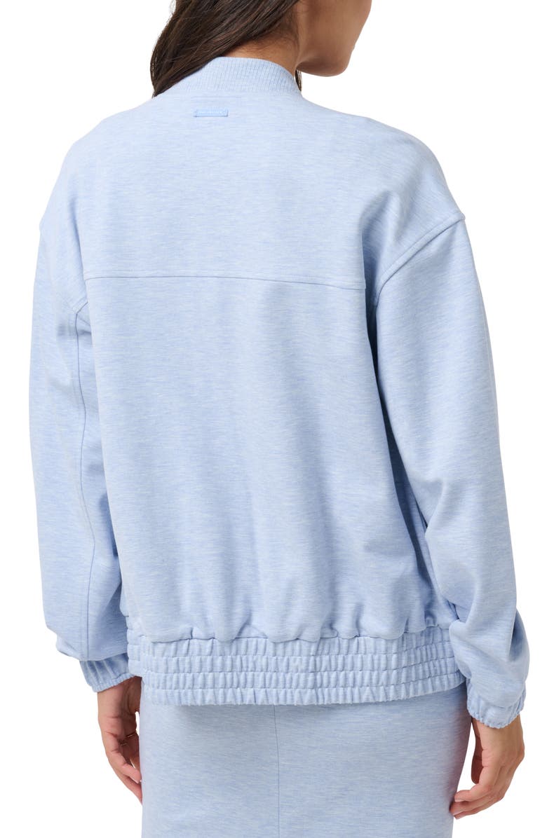 TravisMathew Friday Ponte Bomber Jacket, Alternate, color, Heather Brunnera Blue