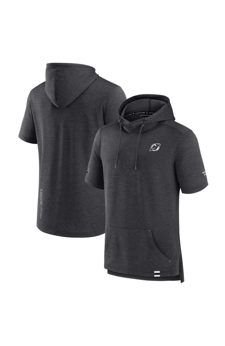 FANATICS Men's Fanatics  Heather Charcoal New Jersey Devils Authentic Pro Pullover Hoodie, Main, color, 