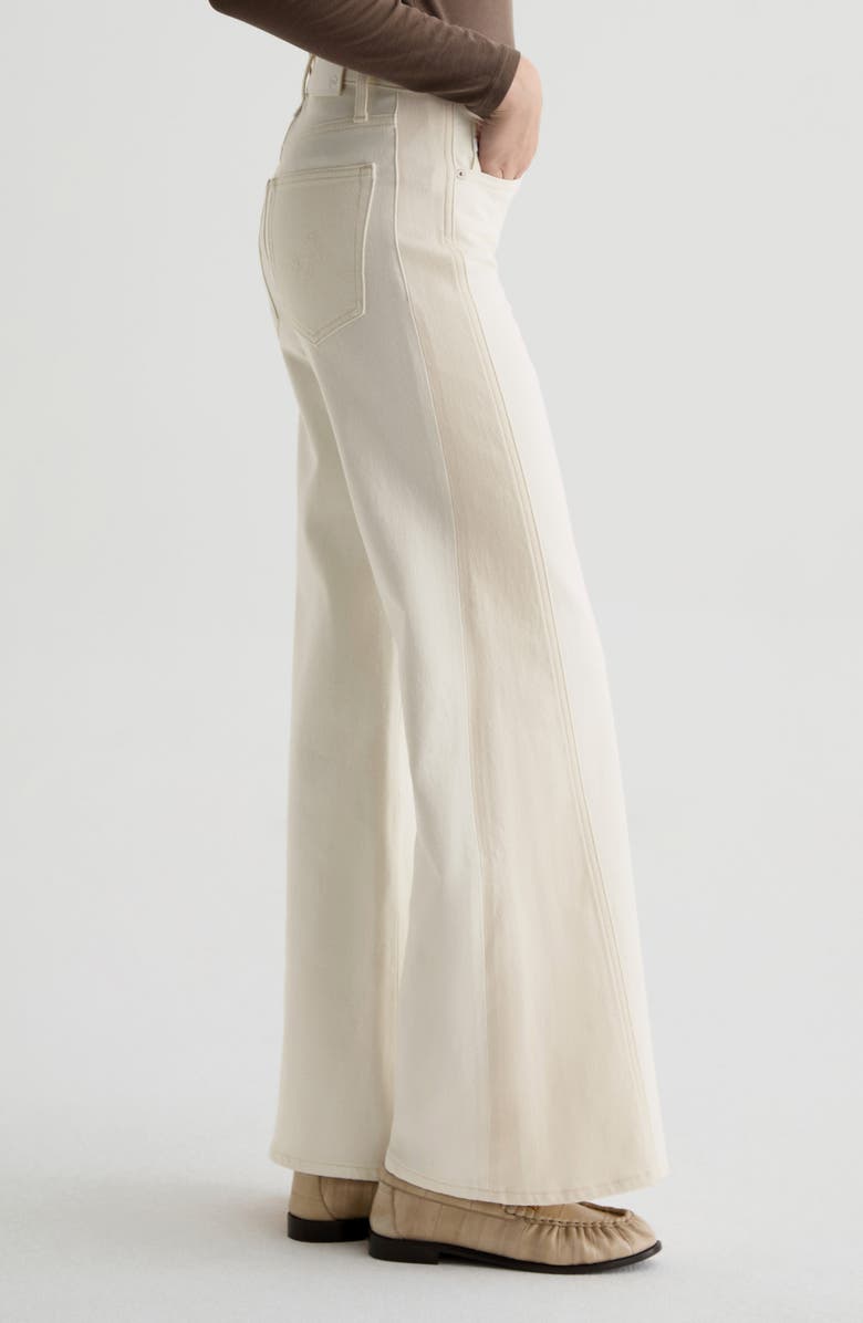AG Saige High Waist Wide Leg Jeans, Alternate, color, Powder/Ecru