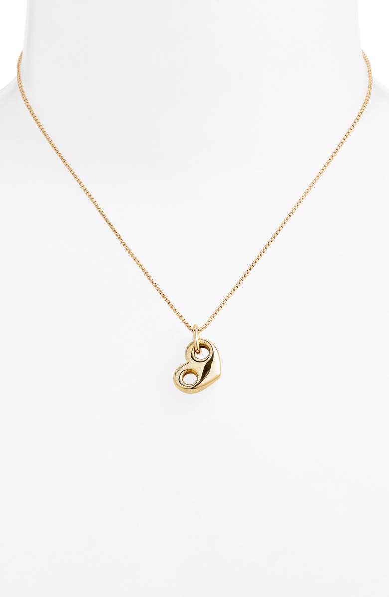 Zoë Chicco 14K Gold Large Puffed Mariner Heart Pendant Box Chain Necklace, Alternate, color, 