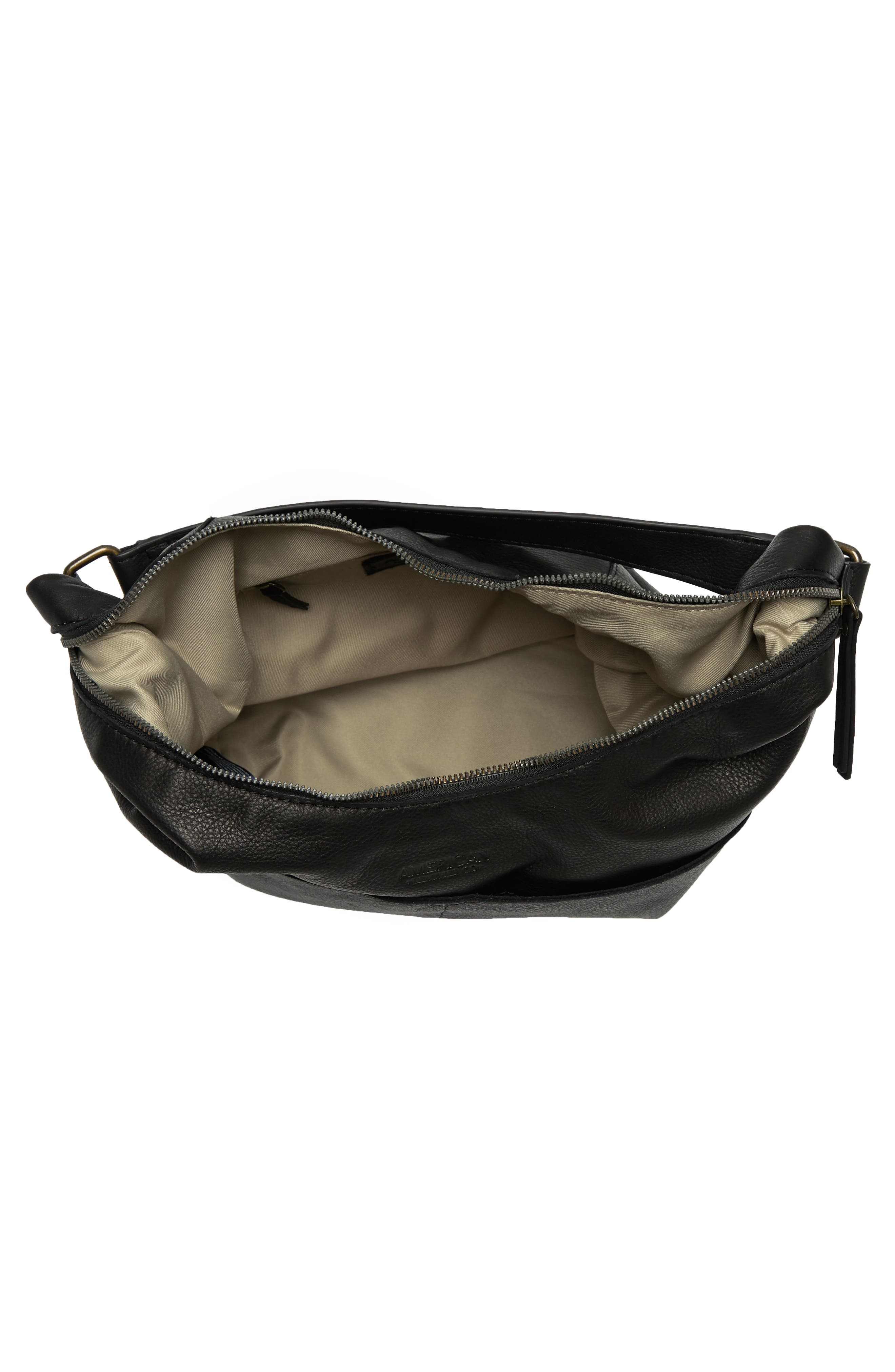 AMERICAN LEATHER CO. Carrie Hobo Bag, Alternate, color, Black Smooth