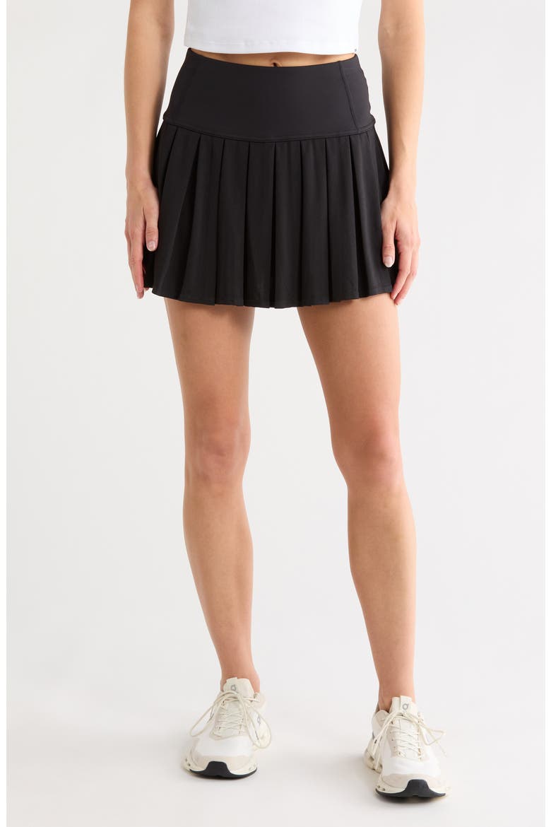 Court Piqué Pleated Tennis Skort, Main, color, BLACK