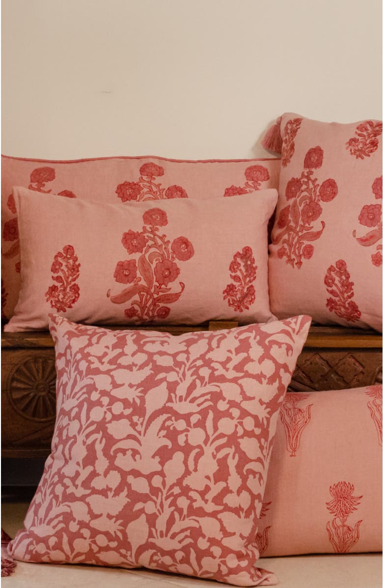 Alamwar English Garden Decorative Pillow Cover, Alternate, color, Coral/Clay/Rose On Sand