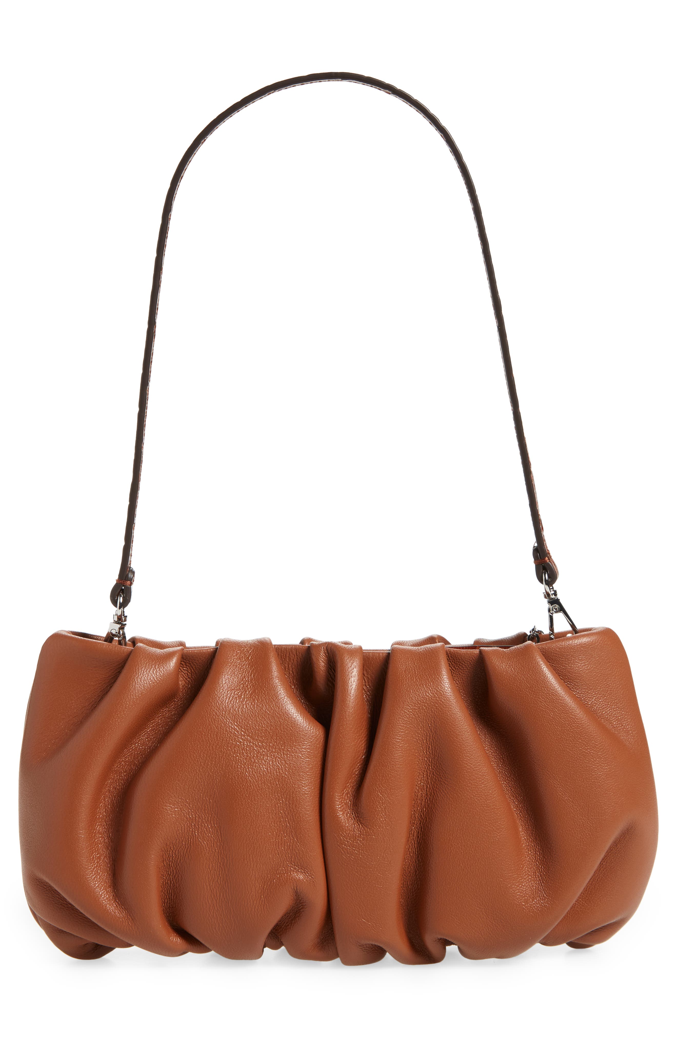 STAUD Bean Leather Clutch, Alternate, color, Tan