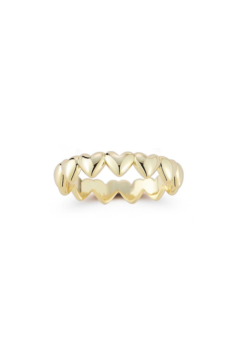 Gold Plated Heart Band Ring, Alternate, color, GOLD