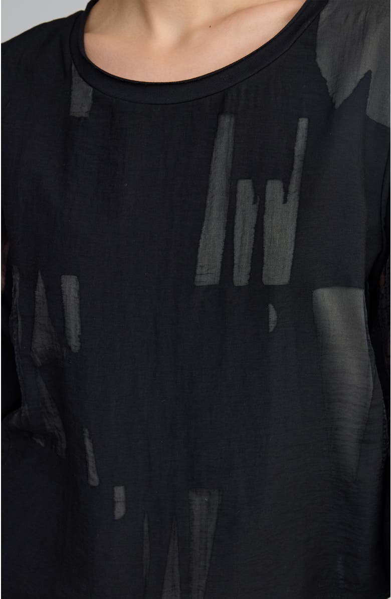 LUUKAA Selindra Sheer Jacquard Blouse, Alternate, color, Khaki Black