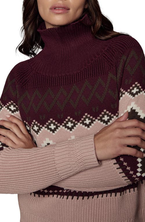 Alp N Rock Leighton Fair Isle Turtleneck Sweater In Burgundy
