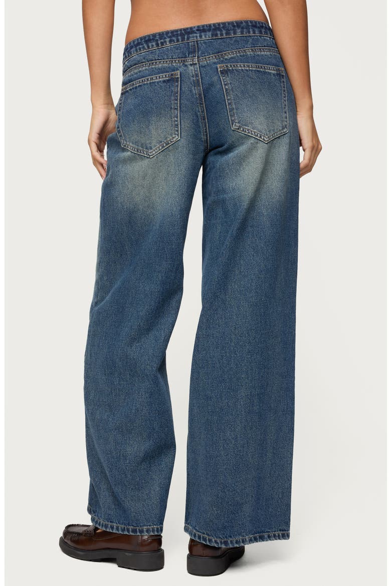 Niah Lace-Up Low Rise Baggy Jeans, Alternate, color, DARK-BLUE