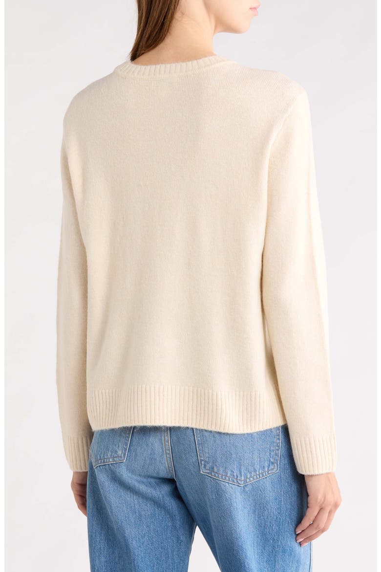 Contrast Bow Sweater, Alternate, color, BIRCH