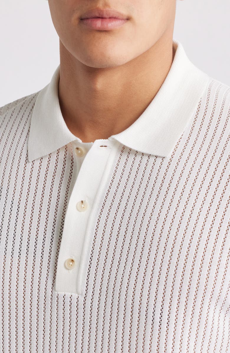 BOSS Justin Silk & Cotton Polo Sweater, Alternate, color, White