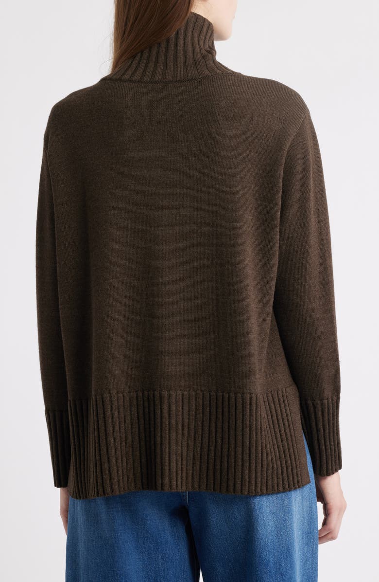 Eileen Fisher Turtleneck Merino Wool Sweater, Alternate, color, Wren