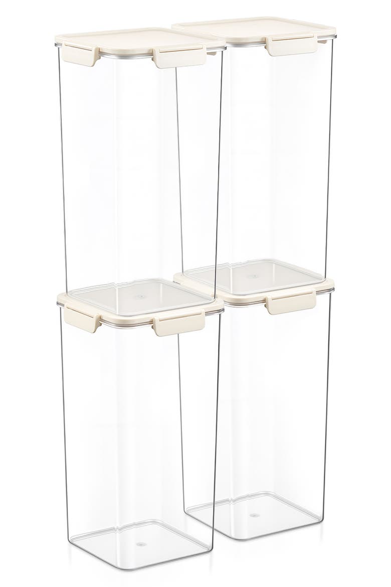 Set of 4 Airtight Food Storage Containers, Main, color, NO COLOR