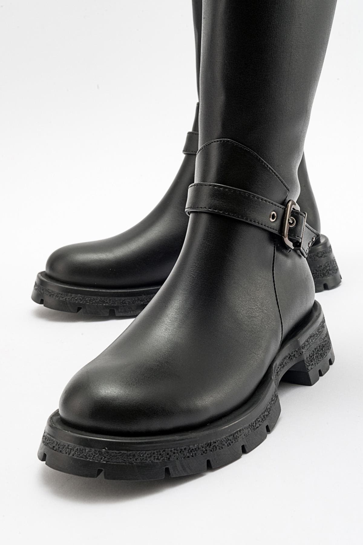 Covela Knee High Boot, Alternate, color, Black Faux Leather