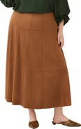 Karen Kane Tiered Faux Suede Midi Skirt
