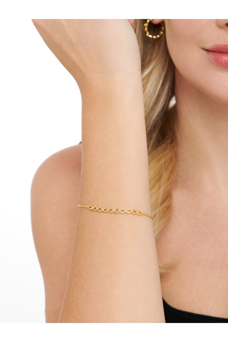 Infinity Chain Bracelet in Gold Plated Sterling Silver, Alternate, color, Yellow Gold