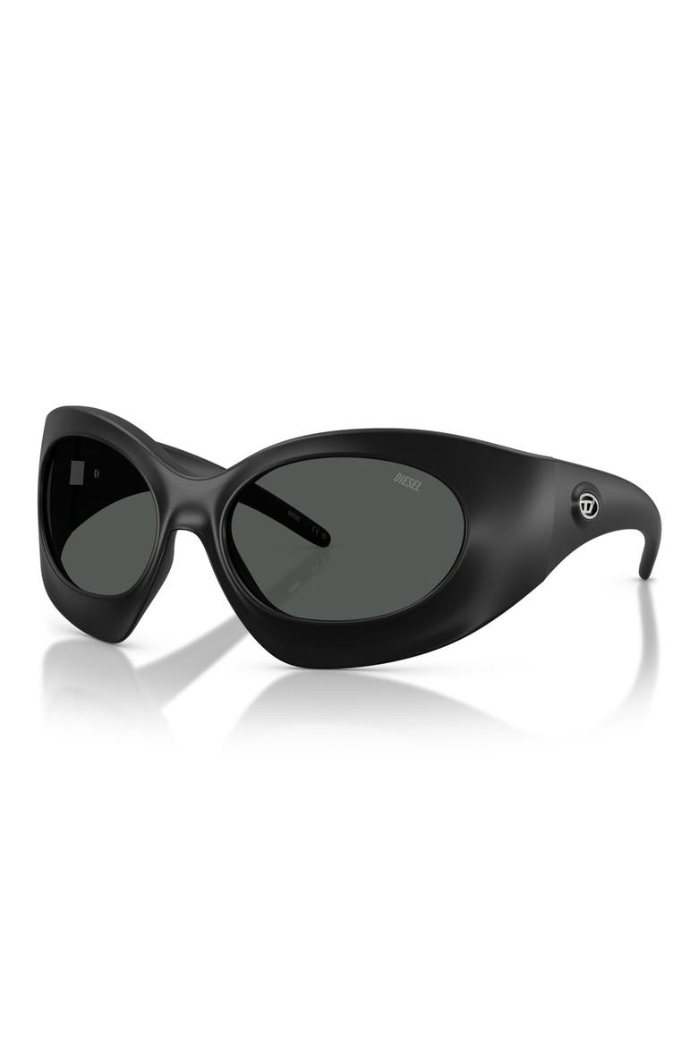 56mm Cat Eye Sunglasses, Alternate, color, MATTE BLACK / DARK GREY