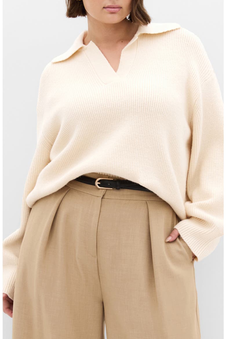 Opal Spread Collar Sweater, Main, color, CREAM