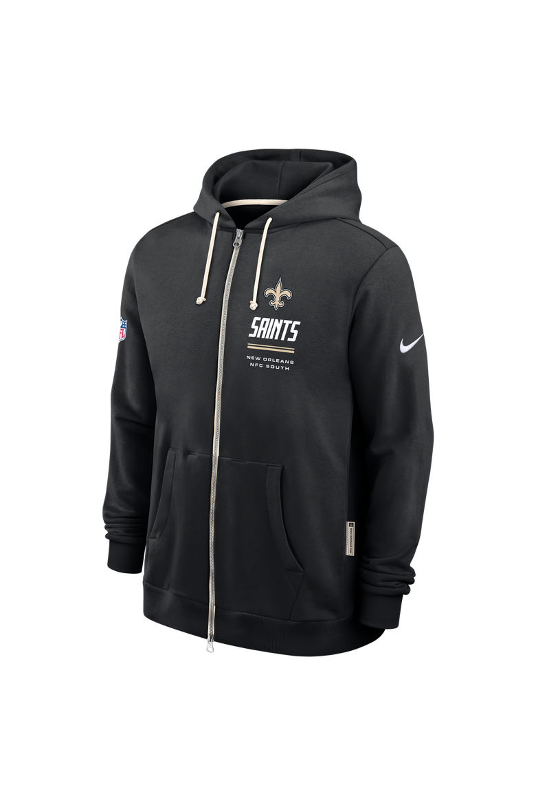 Men's Nike Black New Orleans Saints Sideline Standard Issue Quarterback Scramble Dri-FIT Full-Zip Hoodie, Alternate, color, Black