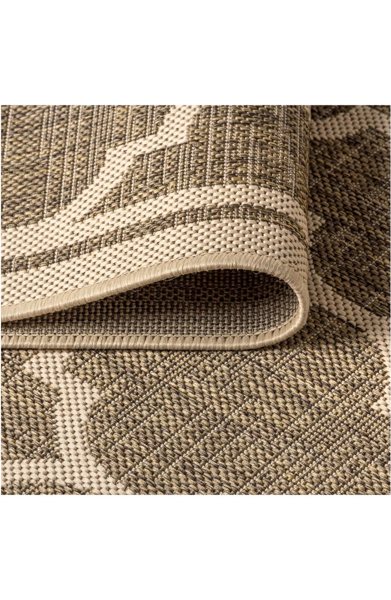 JONATHAN Y Trebol Moroccan Trellis Textured Weave Indoor/Outdoor Area Rug, Alternate, color, Brown/Beige