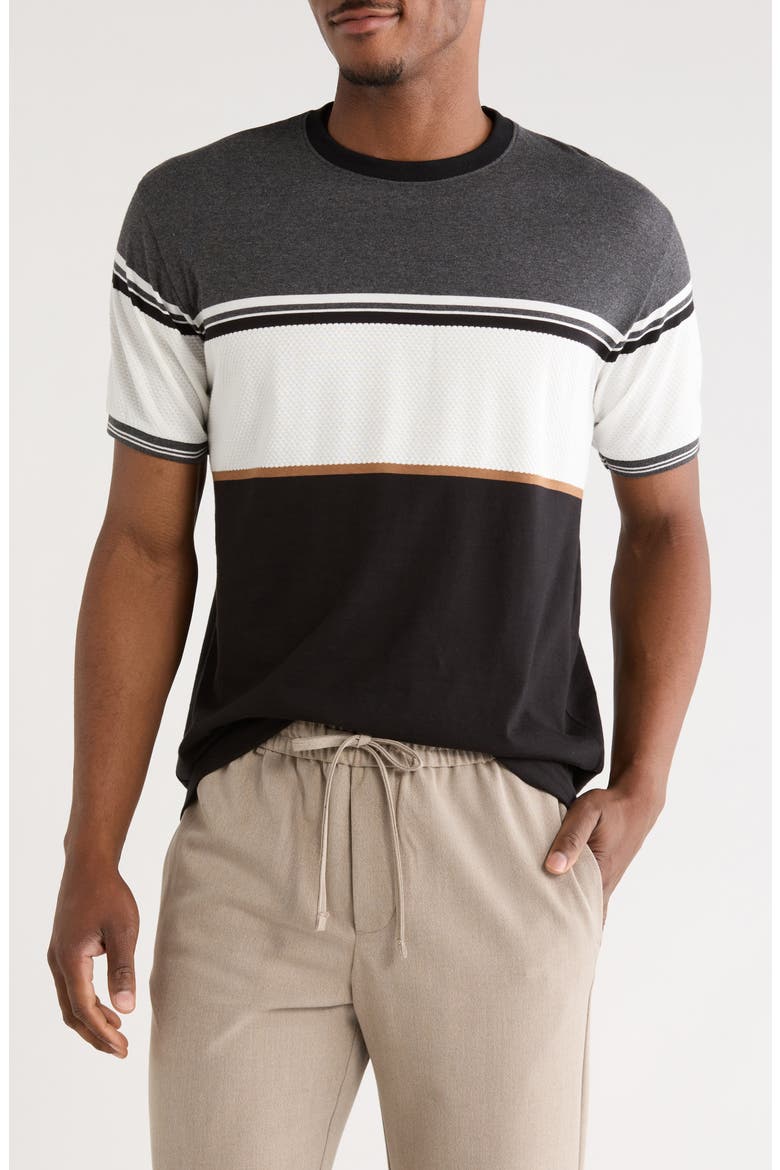 Striped T-Shirt, Main, color, GRAY HEATHER