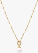 Bearfruit Jewelry 14k Gold Plated Marie Pearl Charm Necklace Dainty Minimalist Gift