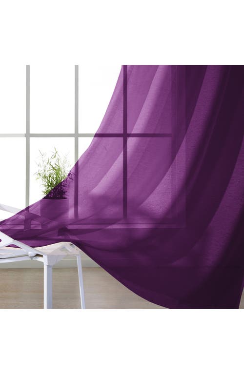 Dainty Home Set Of 2 Sheer Curtain Panels In Purple